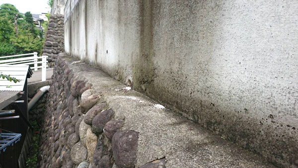 仙台市青葉区でお客様宅の擁壁に除草剤散布作業作業紹介写真