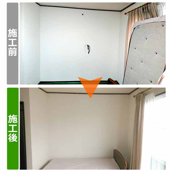  仙台市宮城野区のお客様宅で、壁穴補修作業施工紹介写真