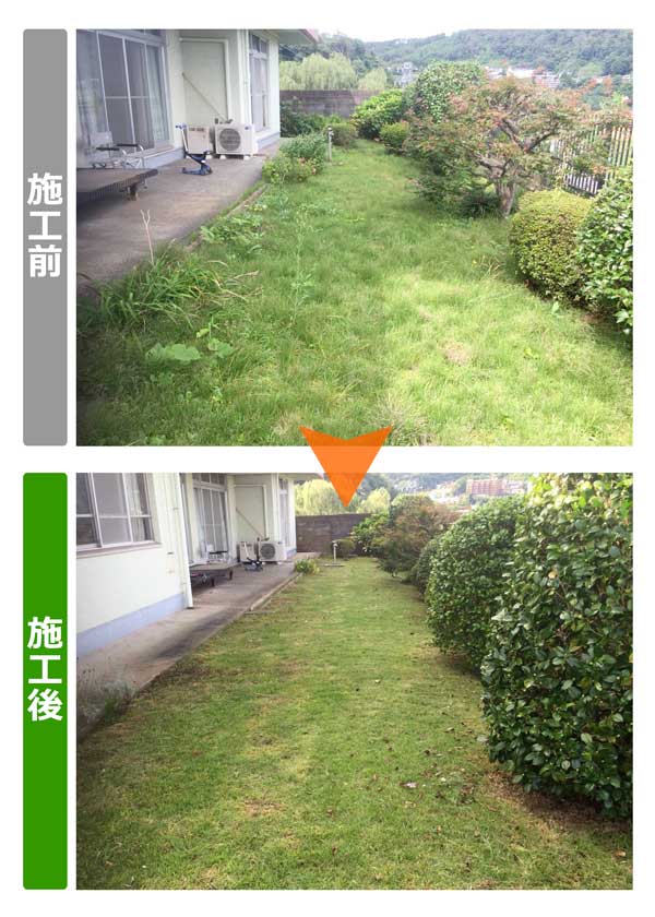 便利屋サンキュー仙台本店の業務報告（2018年9月18日）宮城県仙台市太白区のお客様宅で芝刈り作業を行いました。