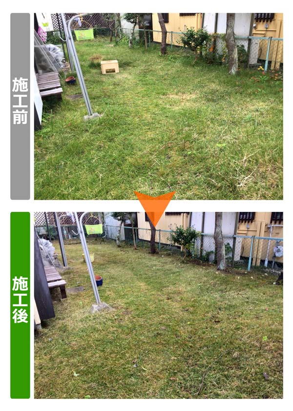便利屋サンキュー仙台本店の業務報告（2018年10月24日）宮城県多賀城市のお客様宅で芝刈り作業を行いました。