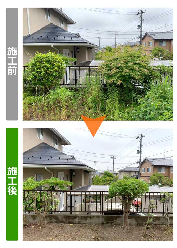 便利屋サンキュー仙台本店の業務報告（2019年6月7日）仙台市泉区のお得意様からのご依頼で、お庭の草刈りと剪定作業を行いました。