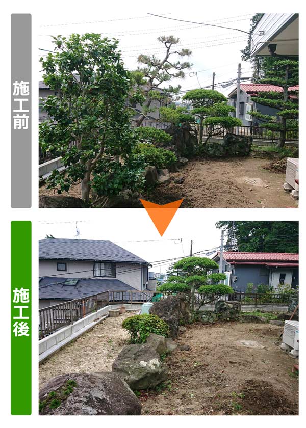 仙台市泉区で庭木伐採作業紹介写真