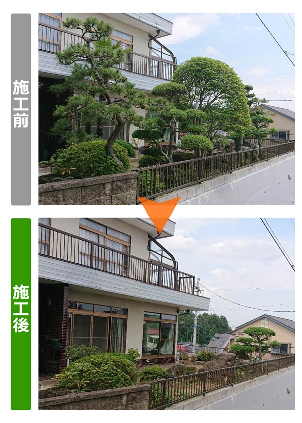 便利屋サンキュー仙台本店の業務報告（2019年7月2日）仙台市宮城野区のお客様からのご依頼で、庭木伐採を行いました。
