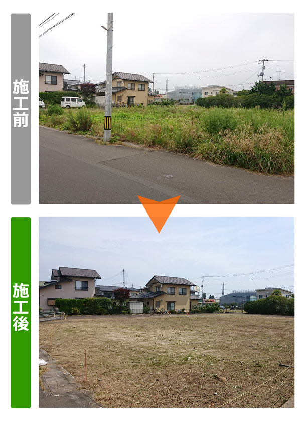 便利屋サンキュー仙台本店の業務報告（2019年8月7日）仙台市若林区で空き地草刈り作業を行いました。