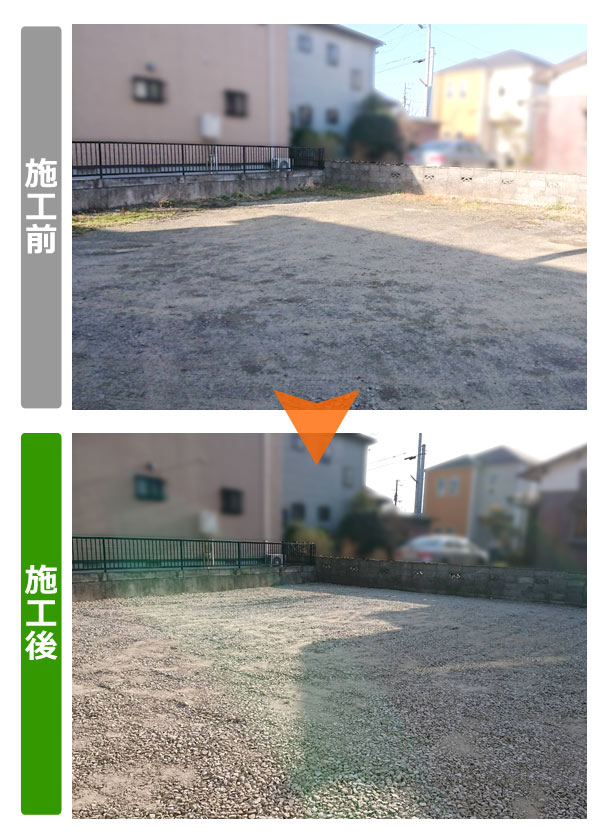 仙台市若林区法人様駐車場の砂利敷き（砕石敷き）施工事例
