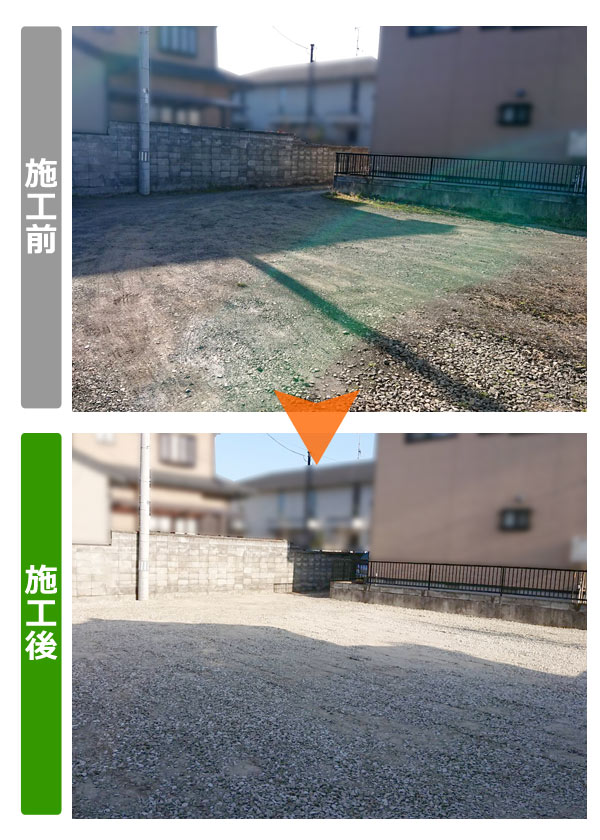 仙台市若林区法人様駐車場の砂利敷き（砕石敷き）施工事例