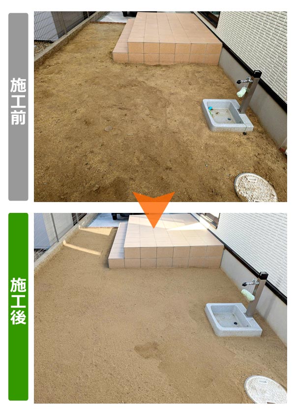 便利屋サンキュー仙台本店の業務報告（2022年11月17日）宮城県仙台市太白区のお客様宅でお庭の整地・転圧作業をしてきました。