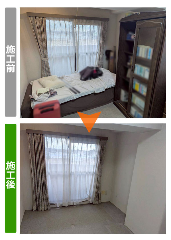 仙台市太白区太白区の分譲マンション｜リピーターの不動産会社様ご依頼による遺品整理・残置物全撤去作業の様子