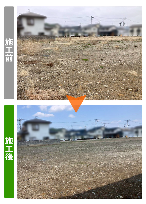 仙台市太白区 大型マンション計画予定地の草刈り 施工前後写真